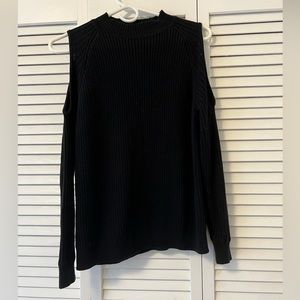 Black Open Shoulders Sweater